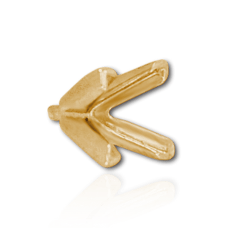 V-End Square Solitaire Settings With Peg in 14K Gold (2.50 mm - 9.00 mm)