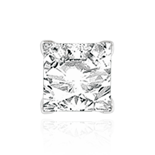 V-End Square Solitaire Settings With Peg in Sterling Silver (2.50 mm - 9.00 mm)