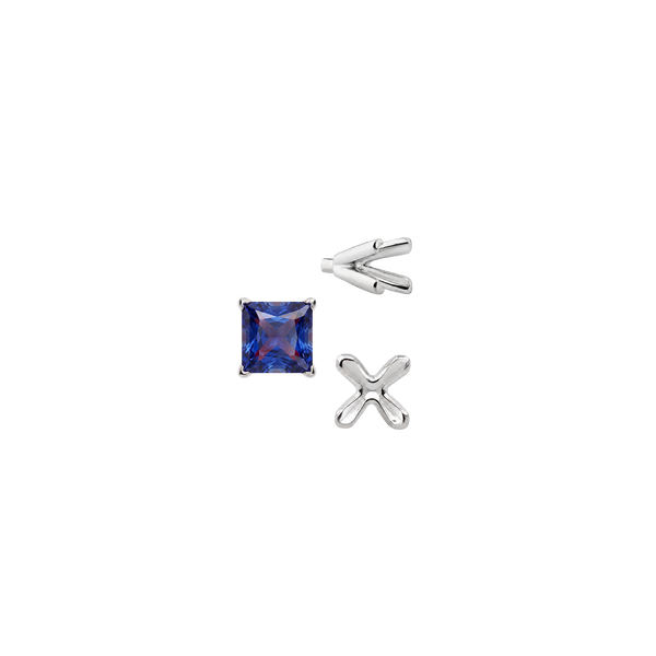 V-End Square Solitaire Settings With Peg in 14K Gold (2.50 mm - 9.00 mm)