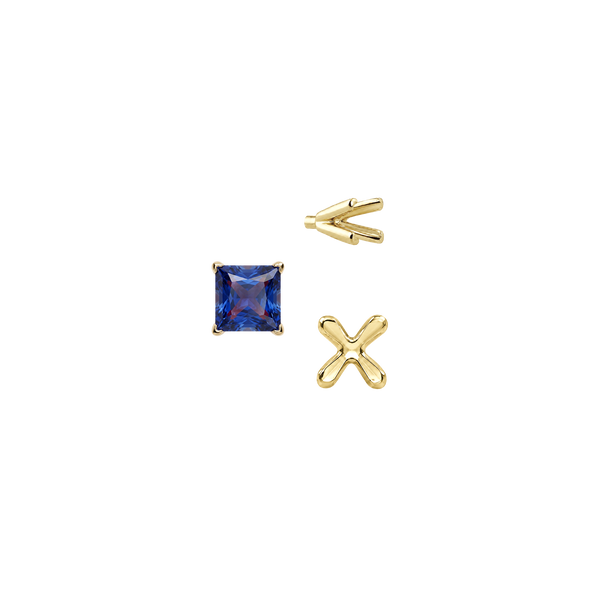 V-End Square Solitaire Settings With Peg in 18K Gold (2.50 mm - 9.00 mm)