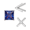 V-End Square Solitaire Settings With Peg in 18K Gold (2.50 mm - 9.00 mm)