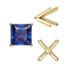 V-End Square Solitaire Settings With Peg in 18K Gold (2.50 mm - 9.00 mm)