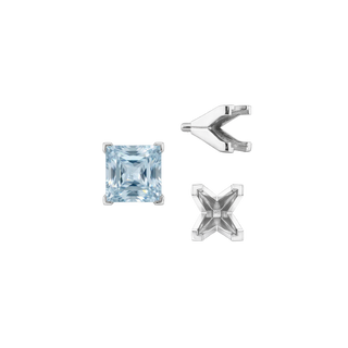 V-End Square Solitaire Settings With Peg in 18K Gold (3.50 mm - 7.00 mm)