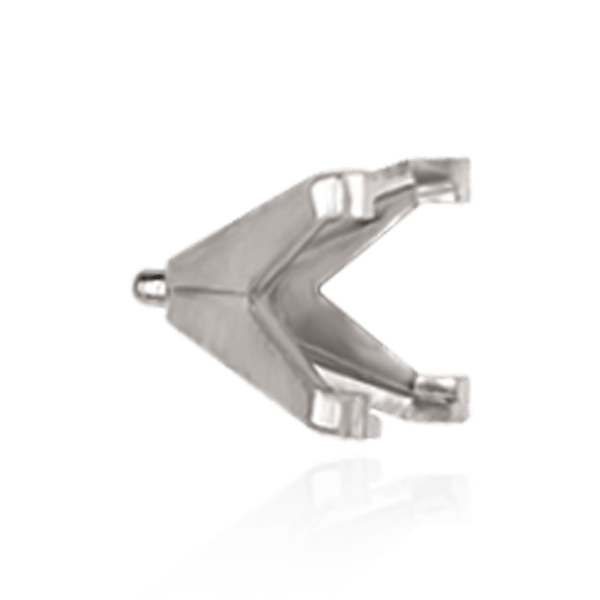 V-End Square Solitaire Settings With Peg in 14K Gold (3.00 mm - 10.00 mm)