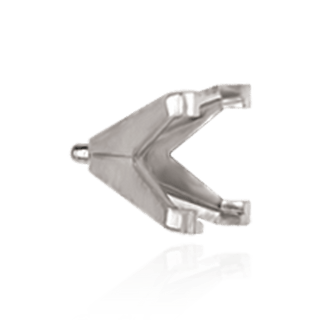 V-End Square Solitaire Settings With Peg in 18K Gold (3.50 mm - 7.00 mm)