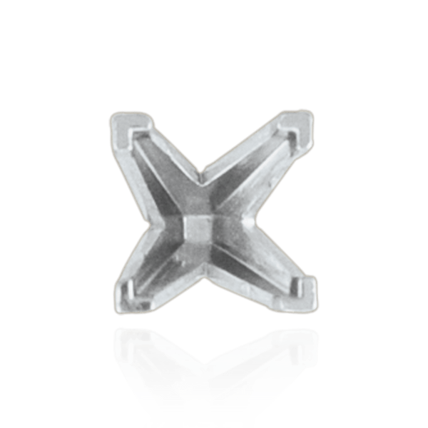 V-End Square Solitaire Settings With Peg in 18K Gold (3.50 mm - 7.00 mm)