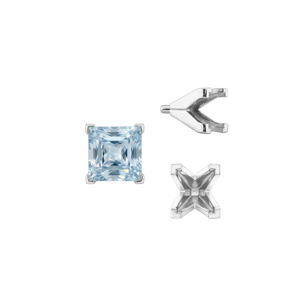 V-End Square Solitaire Settings With Peg in 18K Gold (3.50 mm - 7.00 mm)