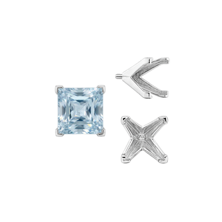 V-End Square Solitaire Settings With Peg in 18K Gold (3.50 mm - 7.00 mm)