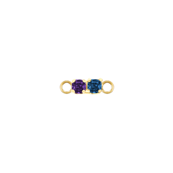 Multi Gemstone Bar Charm in 14K Gold (0-6 stones)