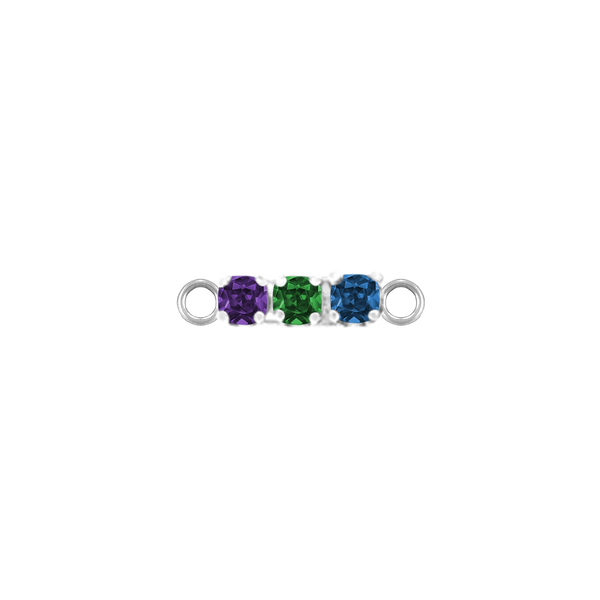 Multi Gemstone Bar Charm in 14K Gold (0-6 stones)