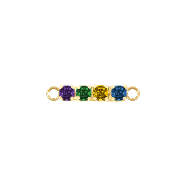 Multi Gemstone Bar Charm in 14K Gold (0-6 stones)