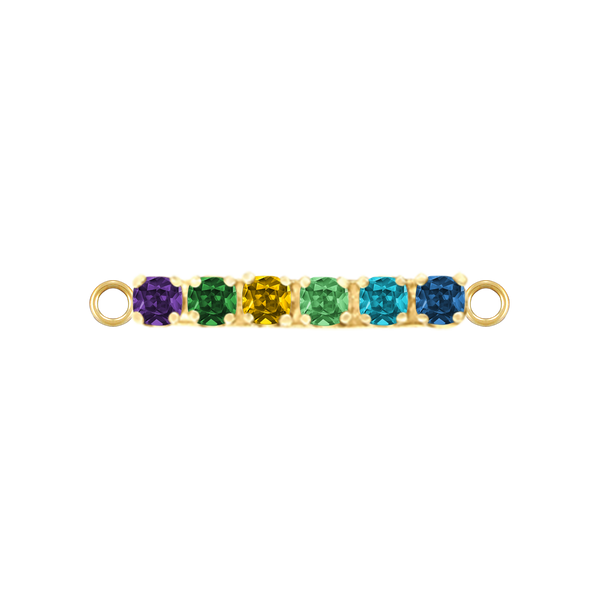 Multi Gemstone Bar Charm in 14K Gold (0-6 stones)