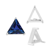 Three Prong Triangle Shape Single Wire Settings in Sterling Silver (3.00 mm - 10.00 mm)