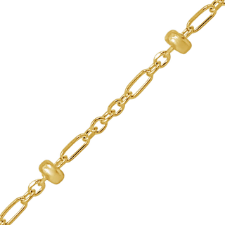 Bulk / Spooled Stud (Satellite) Alternating Cable Chain in 14K Yellow Gold (1.00 mm)