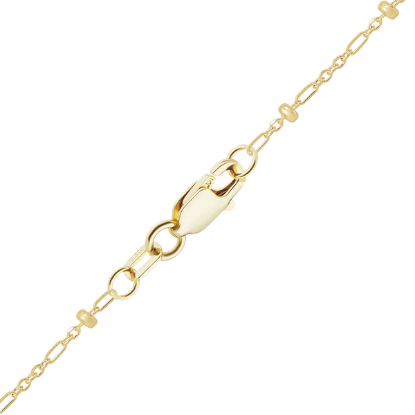 Finished Stud (Satellite) Alternating Cable Necklace in 14K Yellow Gold (1.00 mm)