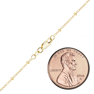 Finished Stud (Satellite) Alternating Cable Necklace in 14K Yellow Gold (1.00 mm)