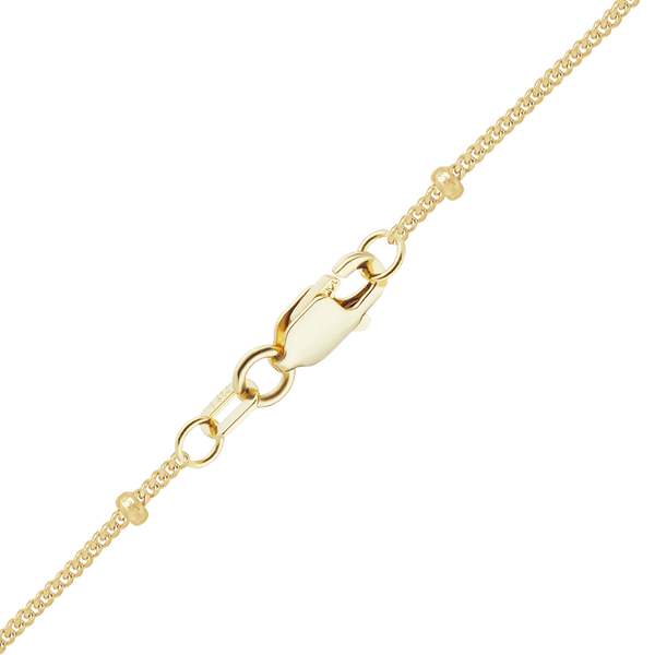 Finished Stud (Satellite) Curb Necklace in 14K Yellow Gold (1.00 mm)