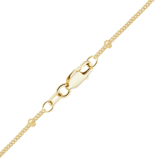 Finished Stud (Satellite) Curb Anklet in 14K Yellow Gold (1.00 mm)