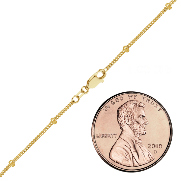 Finished Stud (Satellite) Curb Bracelet in 14K Gold-Filled (1.00 mm)