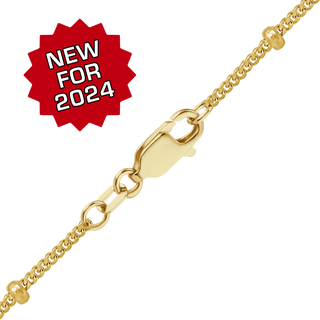 Finished Stud (Satellite) Curb Necklace in 14K Gold-Filled (1.00 mm)