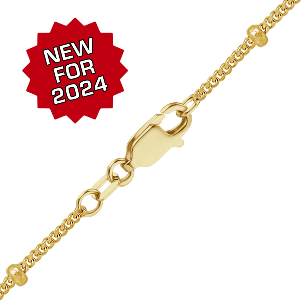 Finished Stud (Satellite) Curb Necklace in 14K Gold-Filled (1.00 mm)
