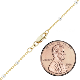 Finished Cable Stud (Satellite) Necklace in 14K Gold-Filled with Sterling Silver Beads (1.00 mm - 1.50 mm)