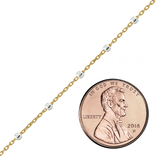 Bulk / Spooled Cable Stud (Satellite) Chain in 14K Gold-Filled with Sterling Silver Beads (1.00 mm - 1.50 mm)