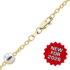 Finished Cable Stud (Satellite) Anklet in 14K Gold-Filled with Sterling Silver Beads (1.00 mm - 1.50 mm)