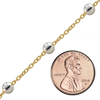 Bulk / Spooled Cable Stud (Satellite) Chain in 14K Gold-Filled with Sterling Silver Beads (1.00 mm - 1.50 mm)