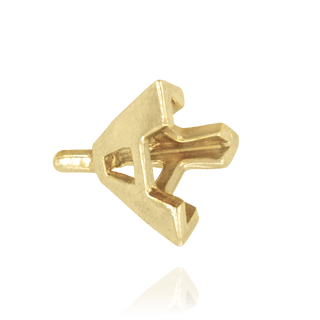 V-End Triangle Shape Tapered Solitaire Settings With Peg in 14K Gold (3.00 mm - 12.00 mm)