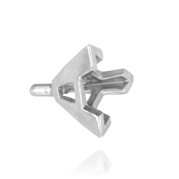 V-End Triangle Shape Tapered Solitaire Settings With Peg in 14K Gold (3.00 mm - 12.00 mm)