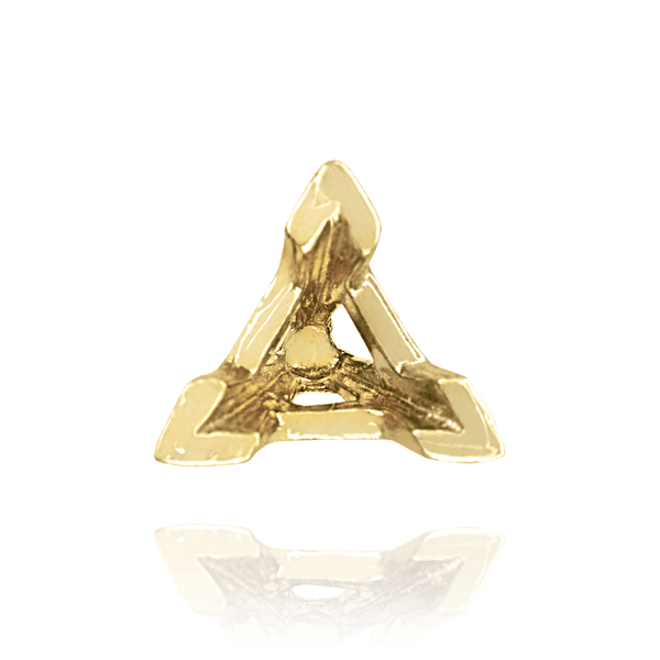 V-End Triangle Shape Tapered Solitaire Settings With Peg in 18K Gold (3.00 mm - 12.00 mm)