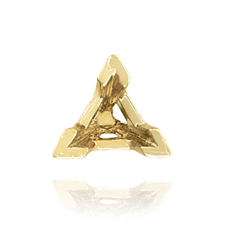 V-End Triangle Shape Tapered Solitaire Settings With Peg in 18K Gold (3.00 mm - 12.00 mm)