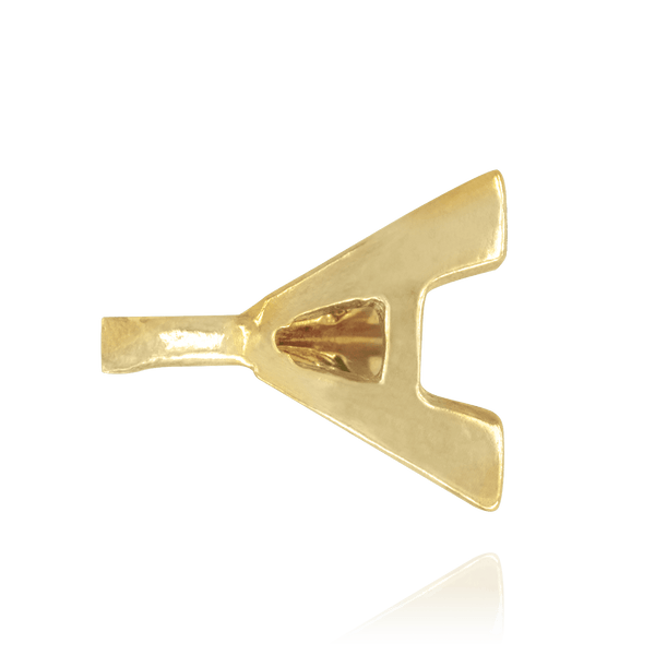 V-End Triangle Shape Tapered Solitaire Settings With Peg in 14K Gold (3.00 mm - 12.00 mm)