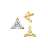 V-End Triangle Shape Tapered Solitaire Settings With Peg in 14K Gold (3.00 mm - 9.00 mm)