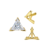 V-End Triangle Shape Tapered Solitaire Settings With Peg in 14K Gold (3.00 mm - 9.00 mm)