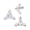 V-End Triangle Shape Tapered Solitaire Settings With Peg in 14K Gold (3.00 mm - 9.00 mm)