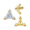 V-End Triangle Shape Tapered Solitaire Settings With Peg in 14K Gold (3.00 mm - 9.00 mm)