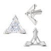 V-End Triangle Shape Tapered Solitaire Settings With Peg in 14K Gold (3.00 mm - 9.00 mm)