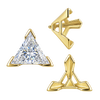 V-End Triangle Shape Tapered Solitaire Settings With Peg in 14K Gold (3.00 mm - 9.00 mm)