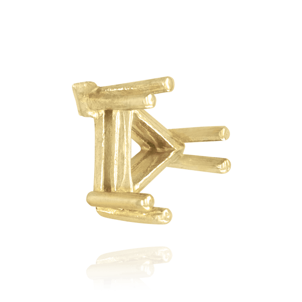 Six Prong Triangle Shape Wire Basket Settings in 14K Gold (3.00 mm - 14.00 mm)