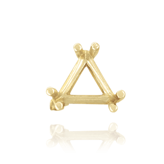 Six Prong Triangle Shape Wire Basket Settings in 14K Gold (3.00 mm - 14.00 mm)