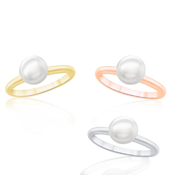 Stackable Pearl CZ Ring (2-5mm) in Sterling Silver