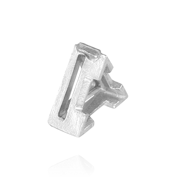 V-End Triangle Shape Settings With Airline in Sterling Silver (3.00 mm - 16.00 mm)