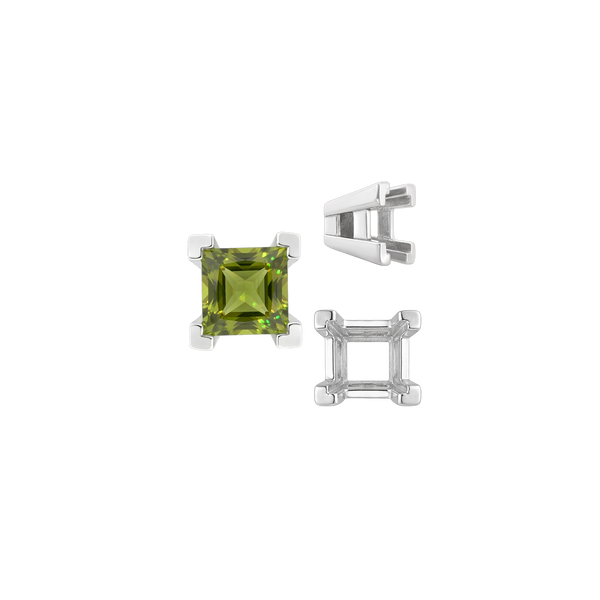Square Heavy Casted V Prong Settings in 14K Gold (3.00 mm - 10.00 mm)