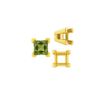 Square Heavy Casted V Prong Settings in 14K Gold (3.00 mm - 10.00 mm)