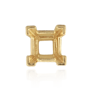 Square Heavy Casted V Prong Settings in 14K Gold (3.00 mm - 10.00 mm)