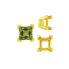 Square Heavy Casted V Prong Settings in 14K Gold (3.00 mm - 10.00 mm)