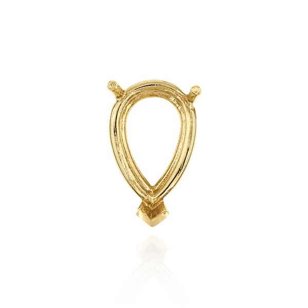 V-End Pear Shape Wire Basket Settings in 14K Gold (2.75 x 1.50 mm - 37.50 x 25.00 mm)