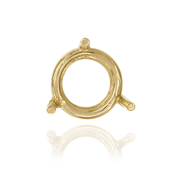 Three Prong Round Wire Basket Settings in 14K Gold (1.30 mm - 8.00 mm)